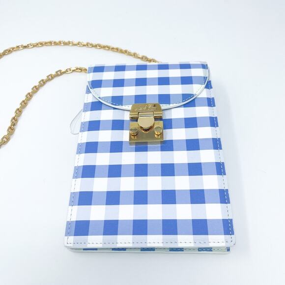 MARK CROSS Francis Gingham-Print Leather Crossbody Chain Strap Mini Bag - Picture 4 of 9